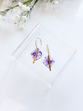 Load image into Gallery viewer, The Purple Watercolor Hoops (also in silver)