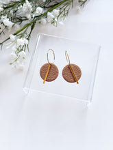 Load image into Gallery viewer, The Textured Round Hoops In Latte Brown
