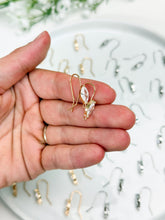 Load image into Gallery viewer, 18K Gold/Platinum Plated Brass Horse Eye Cubic Zirconia Hook with Vertical Loop
