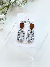 Load image into Gallery viewer, The B&W Leafy Vine Dangles (also in silver)
