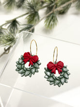 Load image into Gallery viewer, The Festive Wreath Hoops (also in silver)