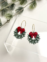 Load image into Gallery viewer, The Festive Wreath Hoops (also in silver)