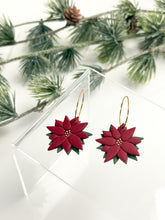 Load image into Gallery viewer, The Poinsettia Hoops (also in silver)