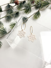 Load image into Gallery viewer, The Small Snowflake Hoops (also in silver)