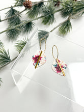 Load image into Gallery viewer, The Poinsettia Pattern Hoops (also in silver)