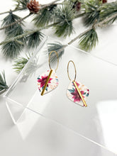 Load image into Gallery viewer, The Poinsettia Pattern Hoops (also in silver)
