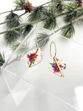 Load image into Gallery viewer, The Poinsettia Pattern Hoops (also in silver)