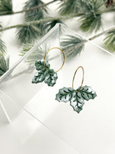 Load image into Gallery viewer, The Triple Holly Leaf Hoops (also in silver)