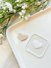 Load image into Gallery viewer, Floral Heart Acrylic Texture Tile | Acrylic Embossing Stamp
