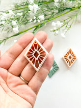 Load image into Gallery viewer, Rhombus Detailed Donut Polymer Clay Cutter with Drill Guides