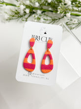 Load image into Gallery viewer, The Pink & Orange Striped Dangles (also in silver)