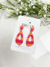 Load image into Gallery viewer, The Pink & Orange Striped Dangles (also in silver)