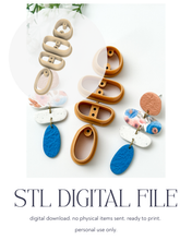 Load image into Gallery viewer, -STL Digital File- Quadruple Pebble Dangle #2 with Drill Guides Polymer Clay Cutter PCC1800