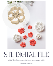 Load image into Gallery viewer, -STL Digital File- Spring Flower #4 Detailed Polymer Clay Cutter PCC1807