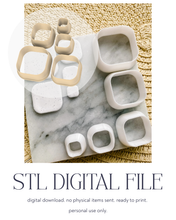 Load image into Gallery viewer, -STL Digital File- Square Shape with Rounded Corners Polymer Clay Cutters PCC1052