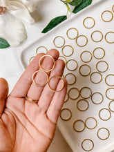 Load image into Gallery viewer, 24K Gold/925 Sterling Silver Plated Circle Brass Bezel Connector (multiple sizes)