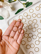 Load image into Gallery viewer, 24K Gold/925 Sterling Silver Plated Circle Brass Bezel Connector (multiple sizes)