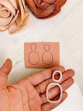 Load image into Gallery viewer, Organic Rounded Rectangular Duo Dangle Polymer Clay Cutter Set