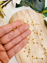 Load image into Gallery viewer, 18K Gold Plated Surgical Stainless Steel Ball End Posts 50pcs/bag