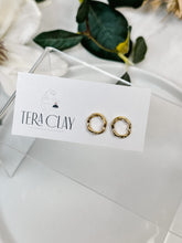 Load image into Gallery viewer, Gold-Plated Organic Circle Studs