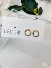 Load image into Gallery viewer, Gold-Plated Organic Circle Studs
