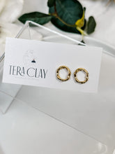 Load image into Gallery viewer, Gold-Plated Organic Circle Studs