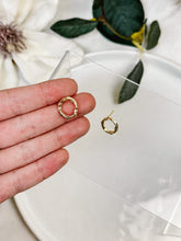 Load image into Gallery viewer, Gold-Plated Organic Circle Studs