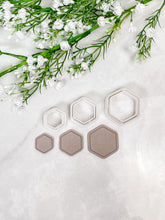 Load image into Gallery viewer, Framed Hexagon Polymer Clay Cutter