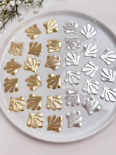 Load image into Gallery viewer, 24K Gold/925 Sterling Silver Plated Tropical Leaf Charm with One Hole
