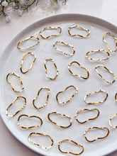 Load image into Gallery viewer, 18K Gold Plated Irregular Wavy Oval Connector
