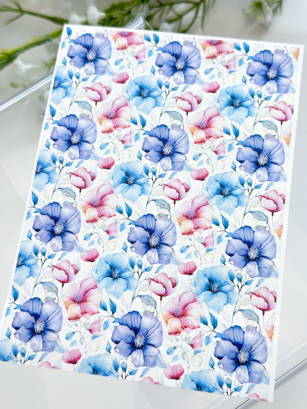 Transfer Paper 291 Large Purple Flowers | Image Water Transfer