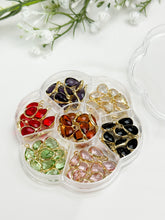 Load image into Gallery viewer, Gold Plated Glass Drop Charms in 7 colors - 70pcs set
