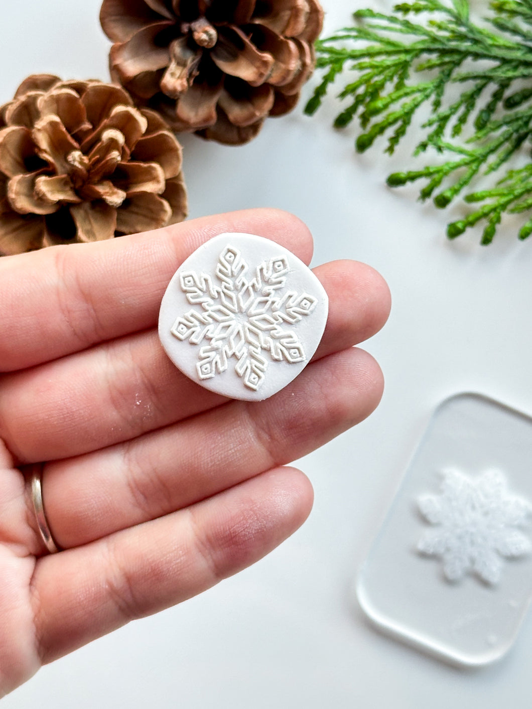 Snowflake Festive Acrylic Texture Tile | Acrylic Embossing Stamp