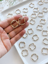 Load image into Gallery viewer, 18K Gold Plated Organic Twisted Circle Bezel | Nickel Free
