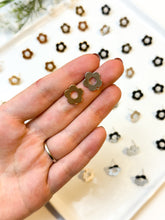 Load image into Gallery viewer, 18K Real Gold/White Gold Plated Brass Flower with 316 Surgical Stainless Steel Posts
