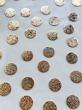 Load image into Gallery viewer, 18K Gold Plated Textured Circle Connector with Two Holes
