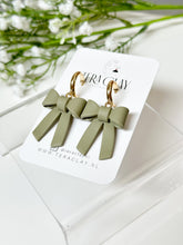 Load image into Gallery viewer, The Bow Dangles in Sage Green
