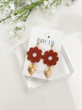Load image into Gallery viewer, The Corduroy Flower Dangles in Terracotta
