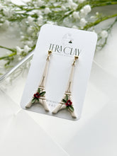 Load image into Gallery viewer, The Eiffel Tower Floral Dangles (also in silver)
