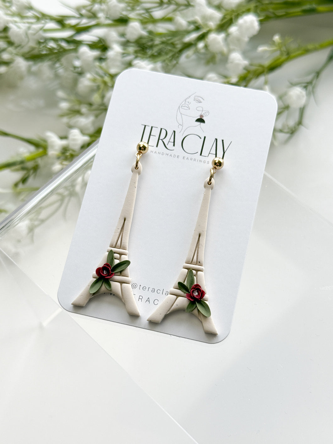 The Eiffel Tower Floral Dangles (also in silver)