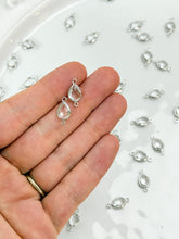 Load image into Gallery viewer, Real Platinum Plated Glass Drop Link Connector with Two Holes
