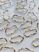 Load image into Gallery viewer, 18K Gold Plated Irregular Wavy Oval Connector
