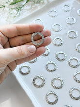 Load image into Gallery viewer, Real Platinum Plated Brass Rounded Circle Connector Link with Two Holes
