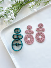 Load image into Gallery viewer, Organic Donut Triple Dangle with Drill Guides Polymer Clay Cutter

