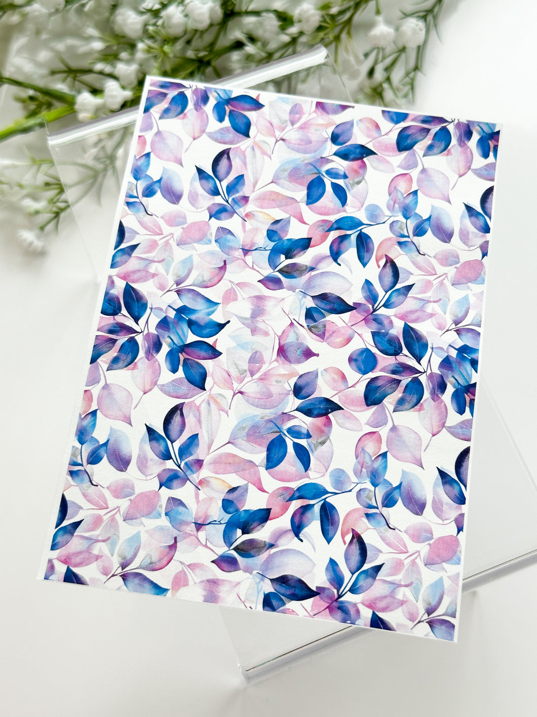 Transfer Paper 376 Pink Leaves | Image Water Transfer