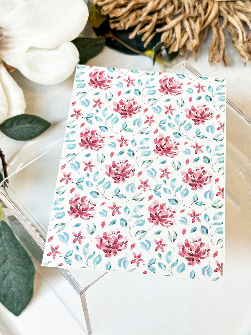 Transfer Paper 203 Large Watercolor Fall Flowers | Image Water Transfer
