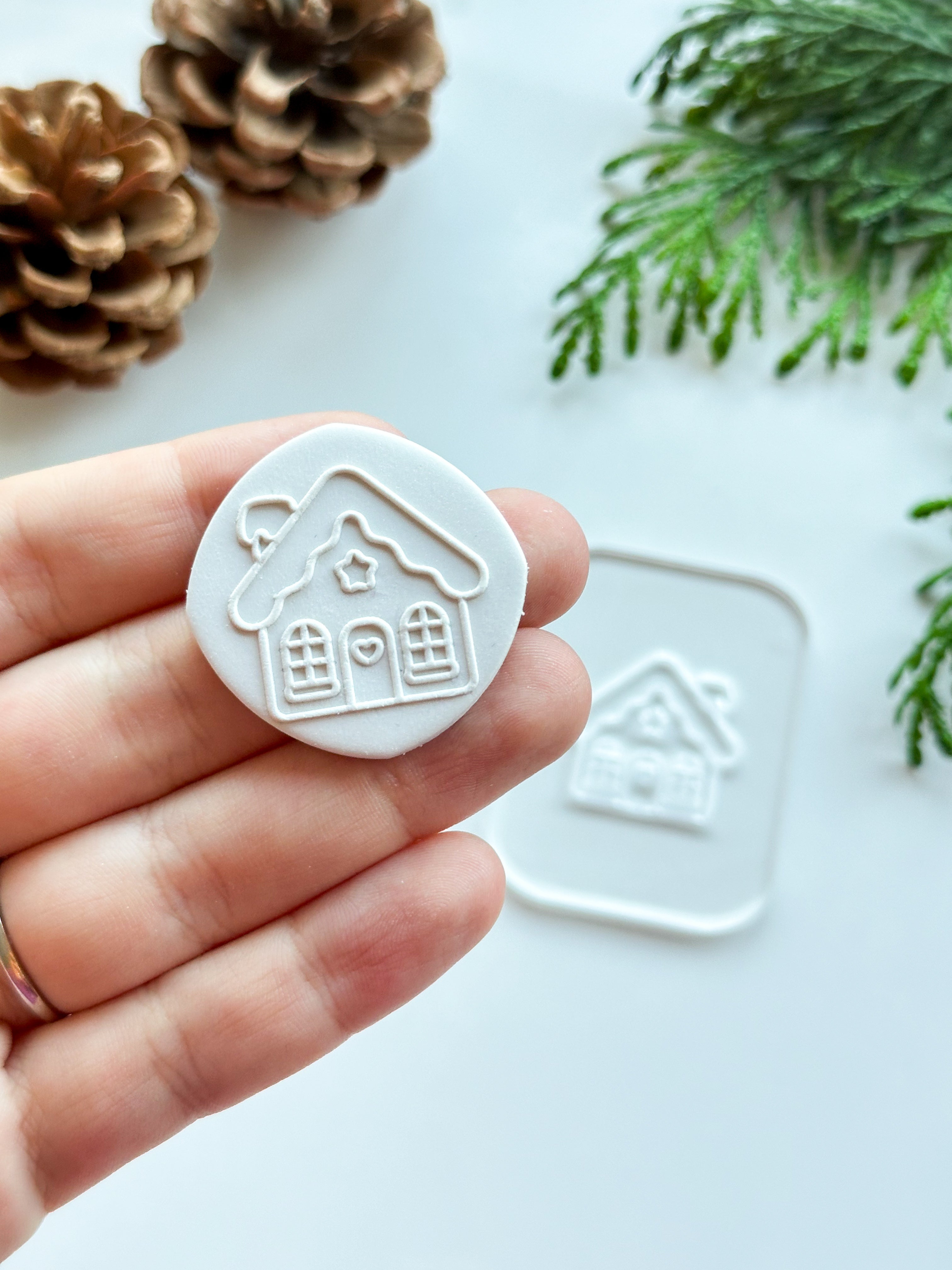 Gingerbread House Festive Acrylic Texture Tile | Acrylic Embossing Sta ...