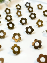 Load image into Gallery viewer, 18K Real Gold/White Gold Plated Brass Flower with 316 Surgical Stainless Steel Posts
