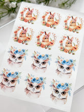 Load image into Gallery viewer, Transfer Paper 457 Floral Bunny &amp; Owl | Image Water Transfer
