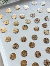 Load image into Gallery viewer, 18K Gold Plated Textured Circle Connector with Two Holes
